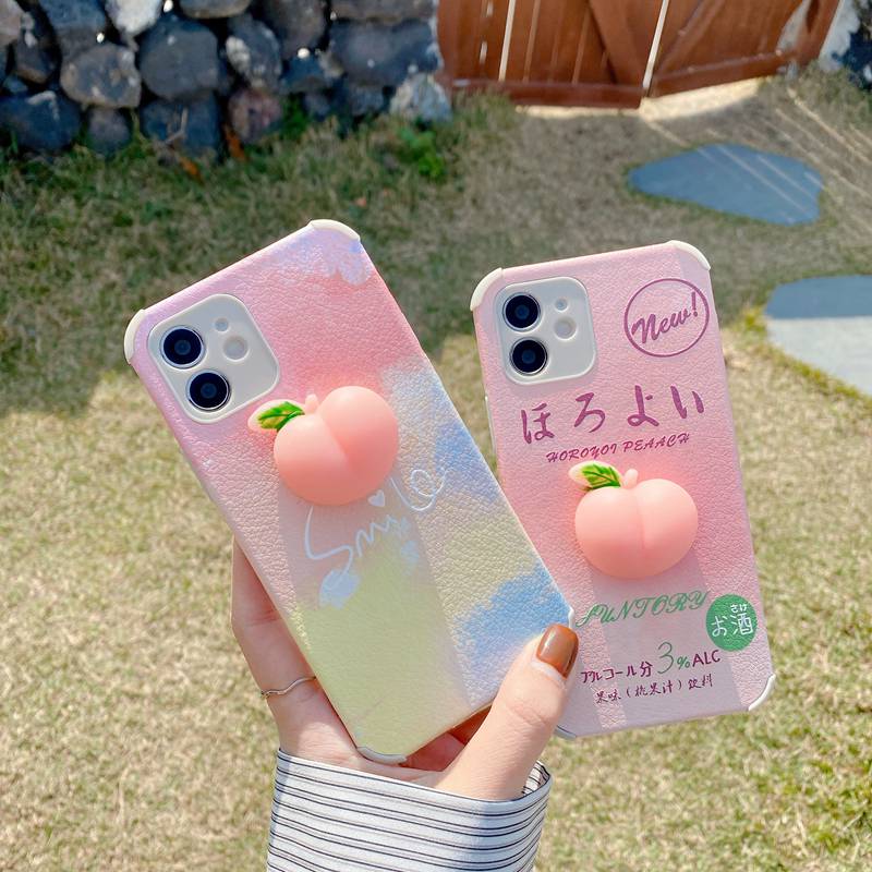 Pink Peach Doll Soft Case iP iPhone 7 8 + Plus X XR SE