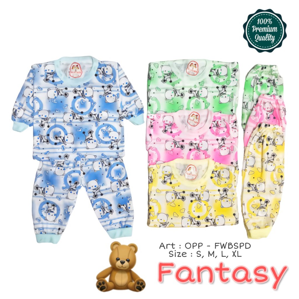 Stelan Baju Anak Panjang Oblong 0 - 3 Tahun / Baju Tidur Anak / Piyama Anak Katun