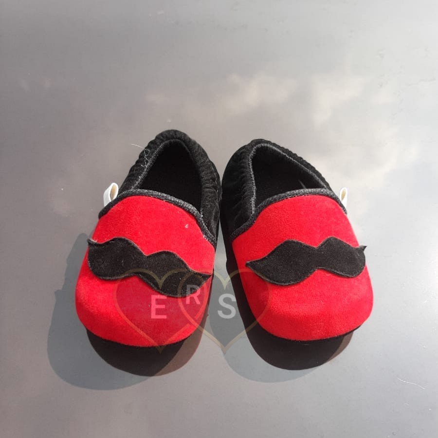 TOKOERS PRL06 Sepatu Bayi Prewalker Newborn anak 1_11 bulan - Motif kumis