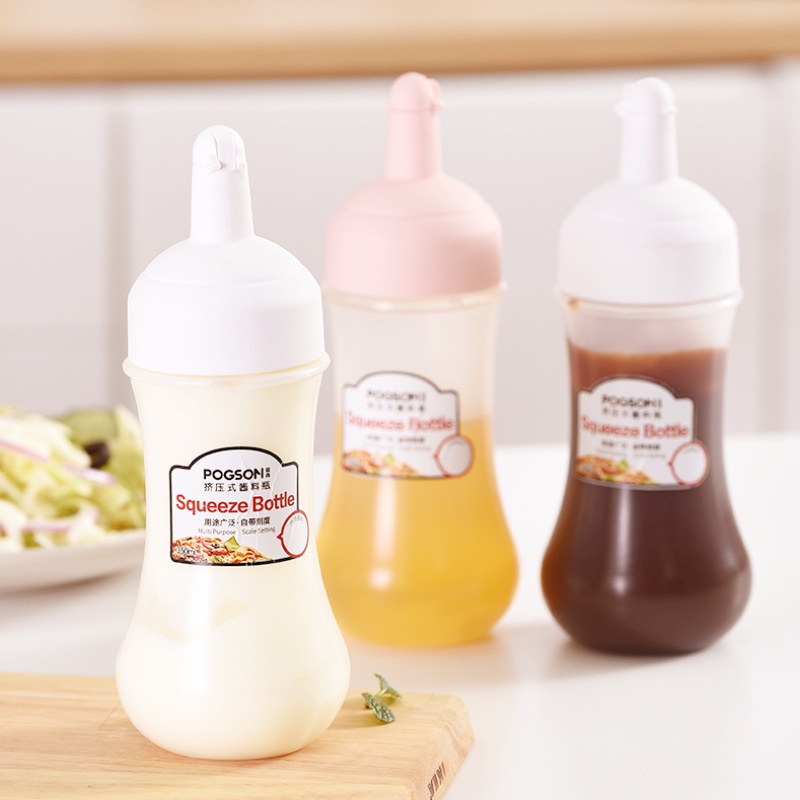 MARKAS88 Botol Saus Botol Saos Botol Kecap Refill Botol Minyak Bahan PP Silikon 280ml