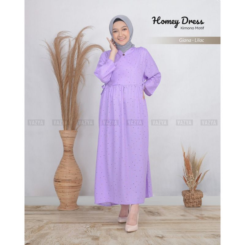 Homey Long Dress Kimono Motif