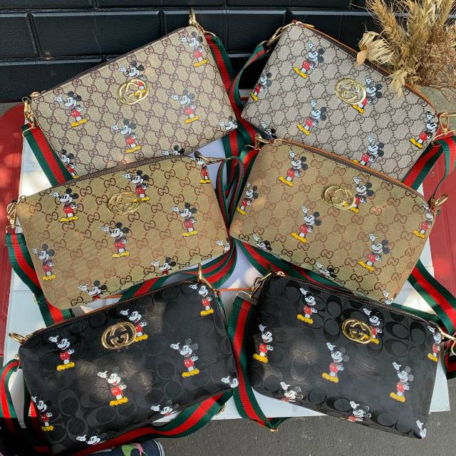 Tas Selempang gucci mickey lacost #2