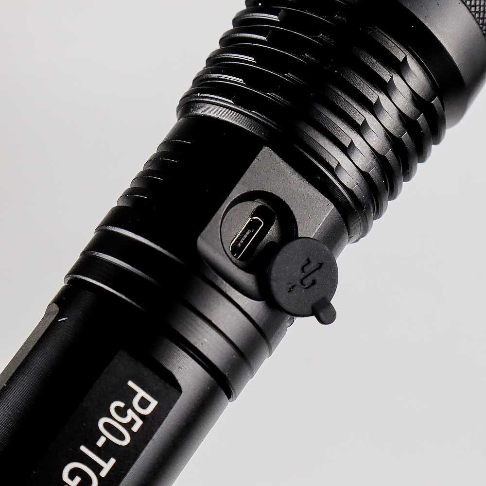 TaffLED Senter LED Outdoor Camping Zoom USB Rechargeable P50 - TG-S191