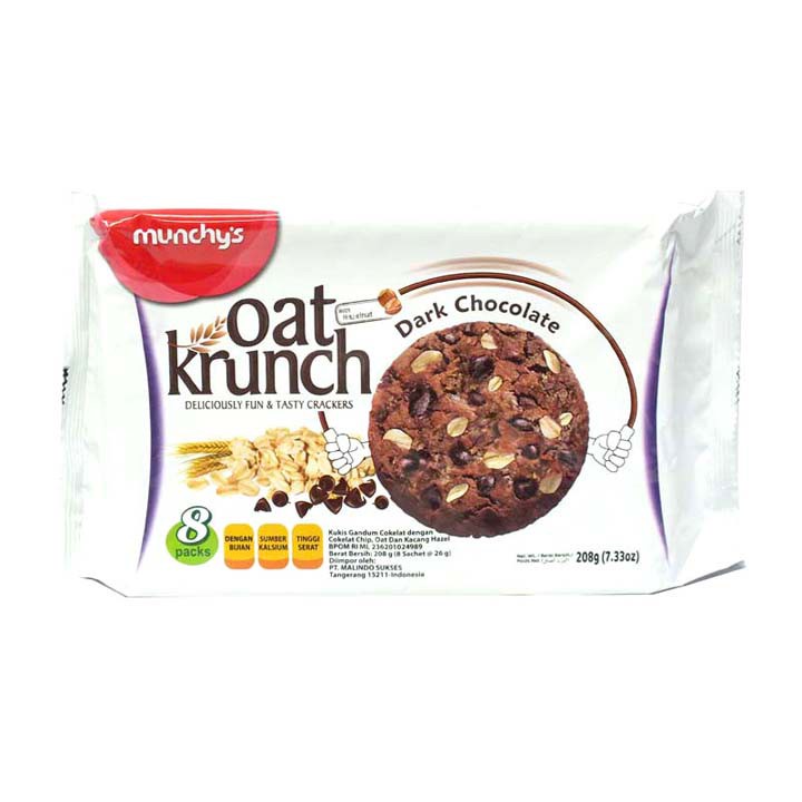 

OAT KRUNCH CRACKERS DARK CHOCOLATE 208GR