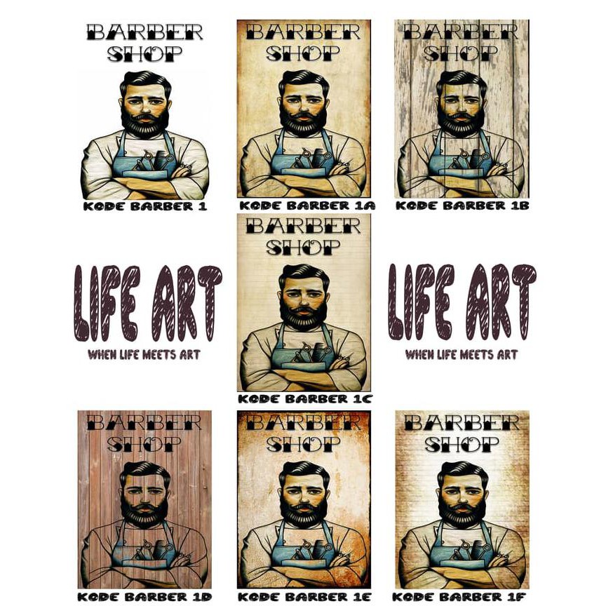 Barang Unik Poster Art Frame Kayu Wall Decor 20x30 Barbershop Series Order Yukkk Shopee Indonesia