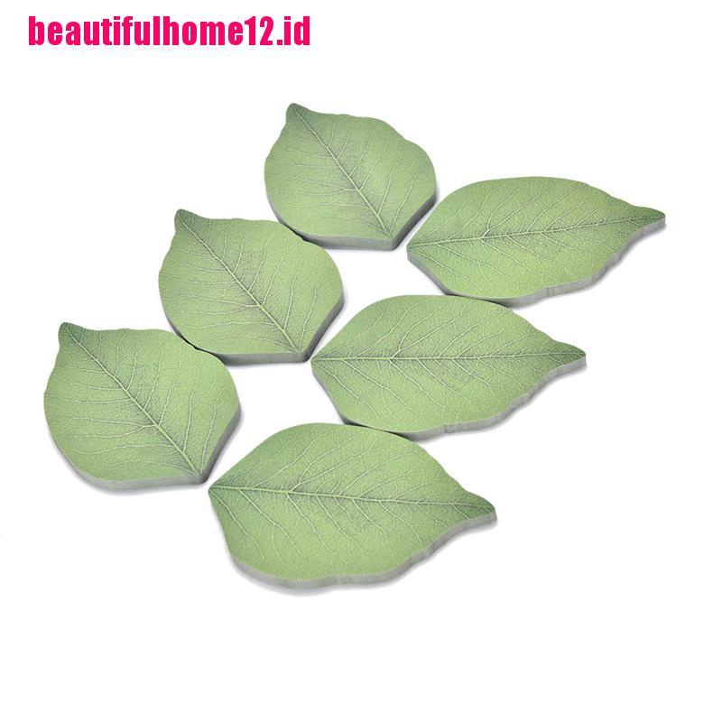 【beautifulhome12.id】Leaf Fall Kraft Paper Sticky Post It Notes Green For Work Or Study