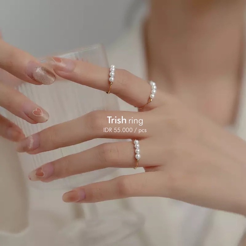 Ark.co - Trish Pearl Ring cincin mutiara minimalis