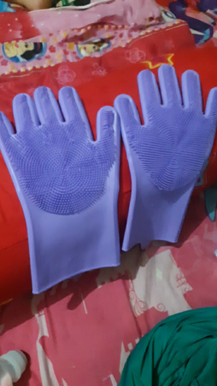 (sepasang) Sarung Tangan Cuci Piring Magic Silicone Cleaning Gloves Anti Panas