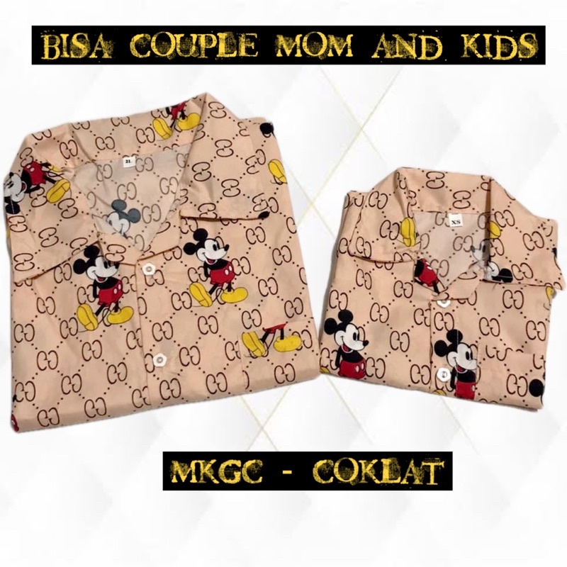 MKGC COKLAT - setelan baju tidur piyama bisa couple pasangan keluarga anak ibu dewasa