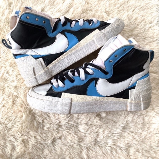 Nike Blazer mid sacai white blue bekas second
