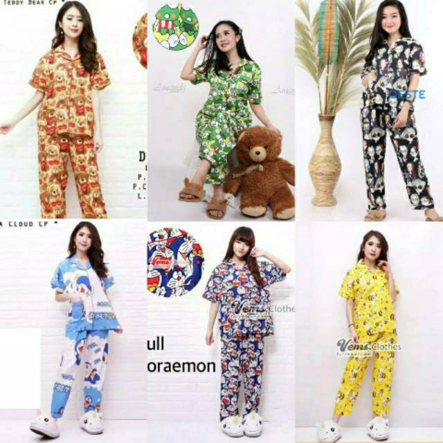 PIYAMA DEWASA CP TIE DYE / Daily Set MOTIF JANDA BOLONG