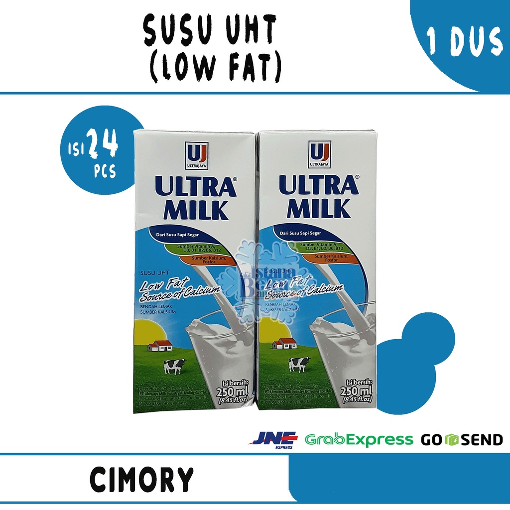 

Ultra Milk Low Fat 250ml (1 Dus = 24 Pcs)