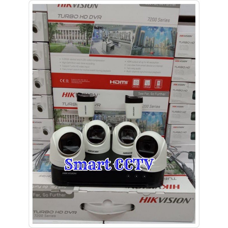 Paket Cctv Hikvision 8 Channel 2MP Full HD 6 Camera Murah Komplit Tinggal Pasang