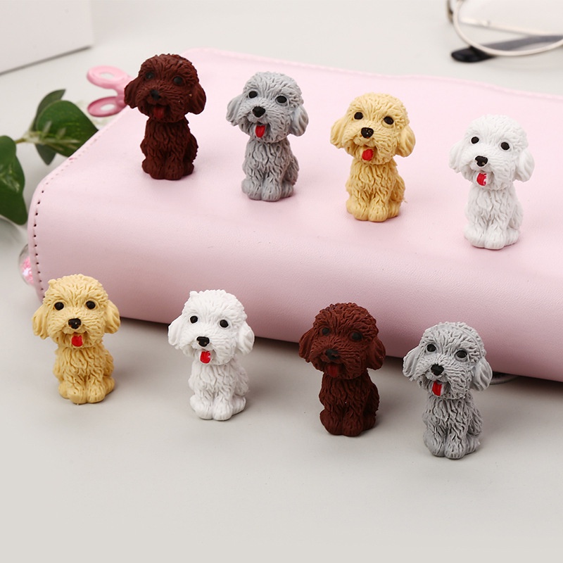 1PC Penghapus Mini Bentuk Miniatur Anjing Lucu Eraser Animal Modeling Cute Dog Cartoon Eraser Anak Sekolah Student Stationery