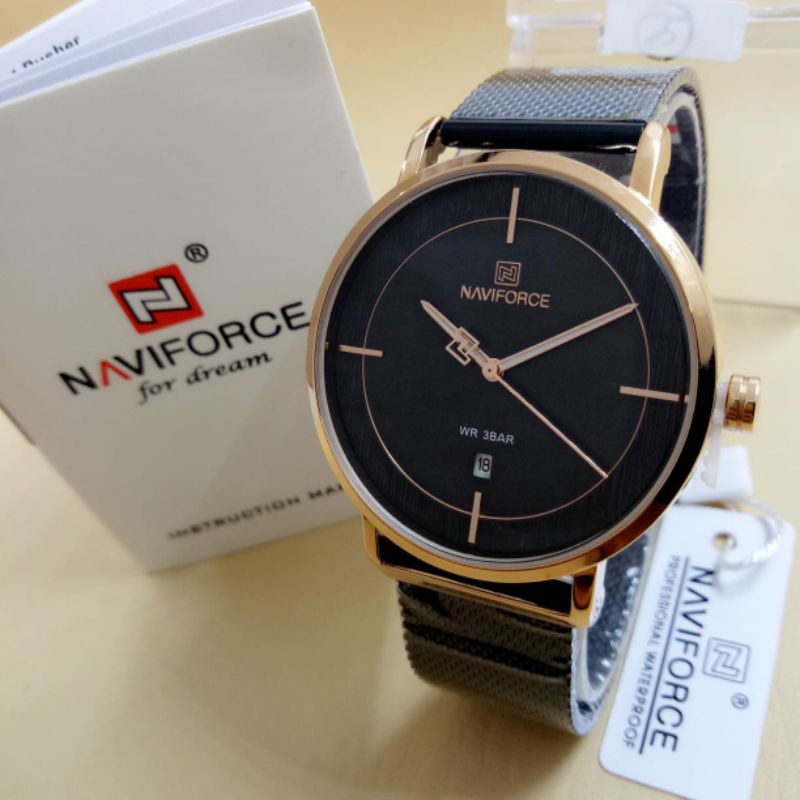 Jam tangan PriaNaviforce 3009 rantai pasir original