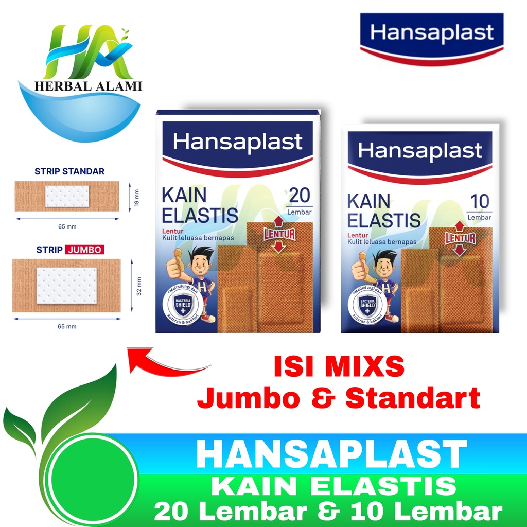 Hansaplast Kain Elastis ISI MIXS Jumbo &amp; Standart - Plester Luka Tersedia Dua Ukuran