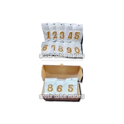 lilin angka number glitter