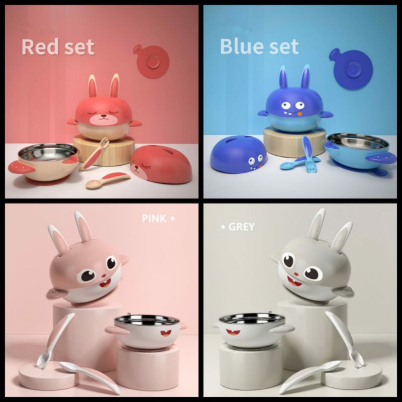 Baby Bowl Stainlesssteel Set /Tempat Makan Bayi Lengkap