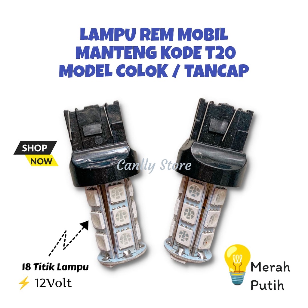 LAMPU LED STOP REM MOBIL 18 TITIK DUDUKAN TANCAP DAN PUTAR