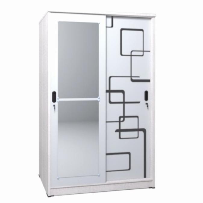 <<<<<] lemari pakaian sliding 2 pintu kaca