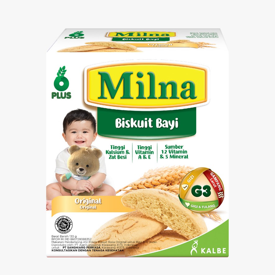 MILNA BISKUIT BAYI 6+ 130g / Biskuit Bayi Milna / Untuk 6 bulan +