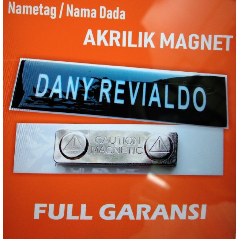 

Nametag Papan Nama Dada Grafik PDH Lapis Fiber - Magnet Berkualitas