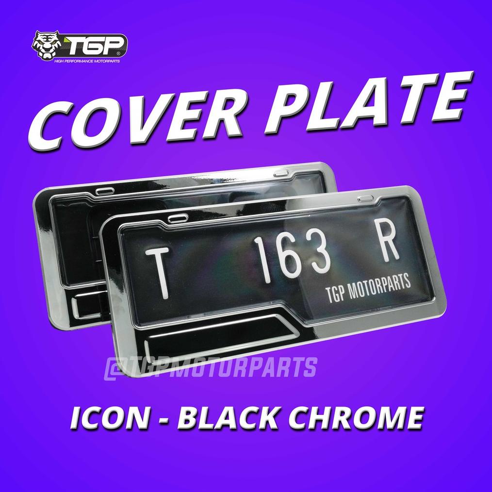 [[BISA COD]] Cover Plat Nomor Motor ICON CHROME Aksesoris Variasi Beat Vario 125 150 Nmax Scoopy Aer