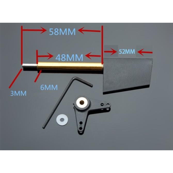 Rc Boat Rudder Tugboat Rudder Kemudi Kapal Remot 52MM