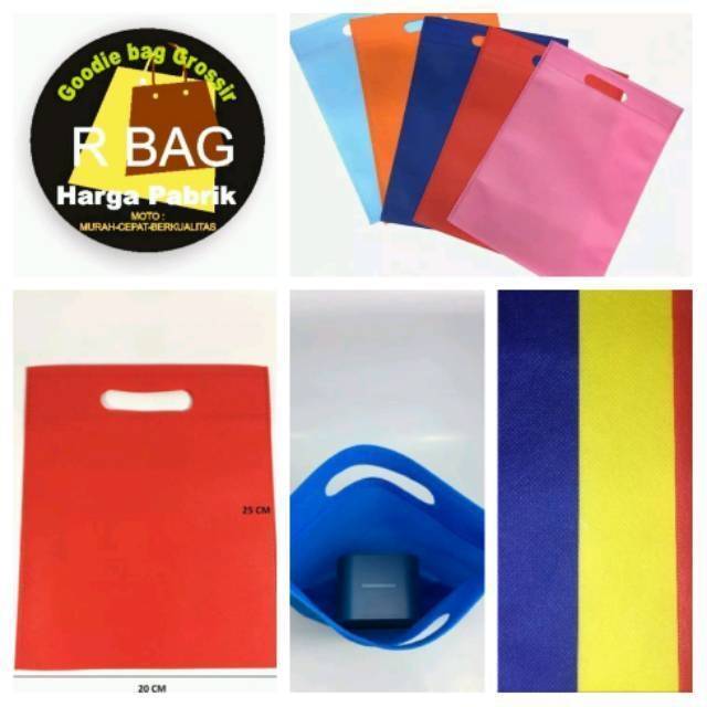 Tas Spunbond 75gsm TAS Plong Uk 20x26 cm / dcut bag /Tas spunbond / Plong / kain /  press / kantong / Totebag / goodiebag / souvenir