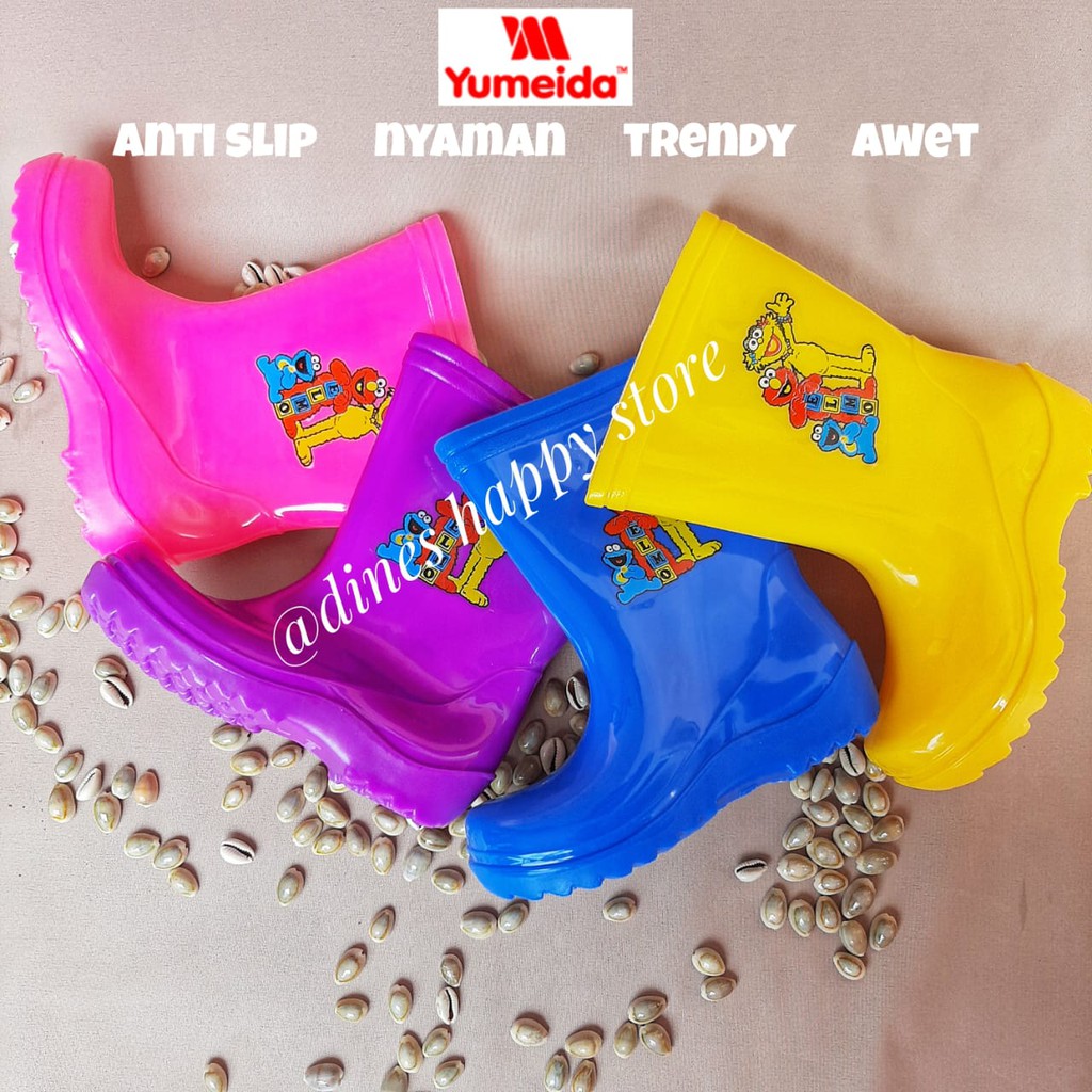 Sepatu Boot Karet Anak Perempuan Laki Air Hujan Anti Slip Boat Spatu Bot Karet Buts Sapatu Boots Cow
