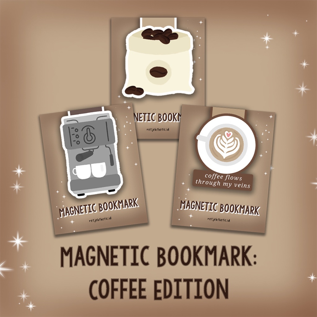 

Magnetic Bookmark: Coffee Edition | Pembatas Buku Magnet Premium Waterproof Aesthetic