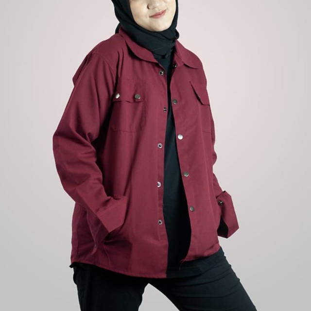 Kemeja Wanita Oversize Jaket Semi Parka Wanita Baby Canvas