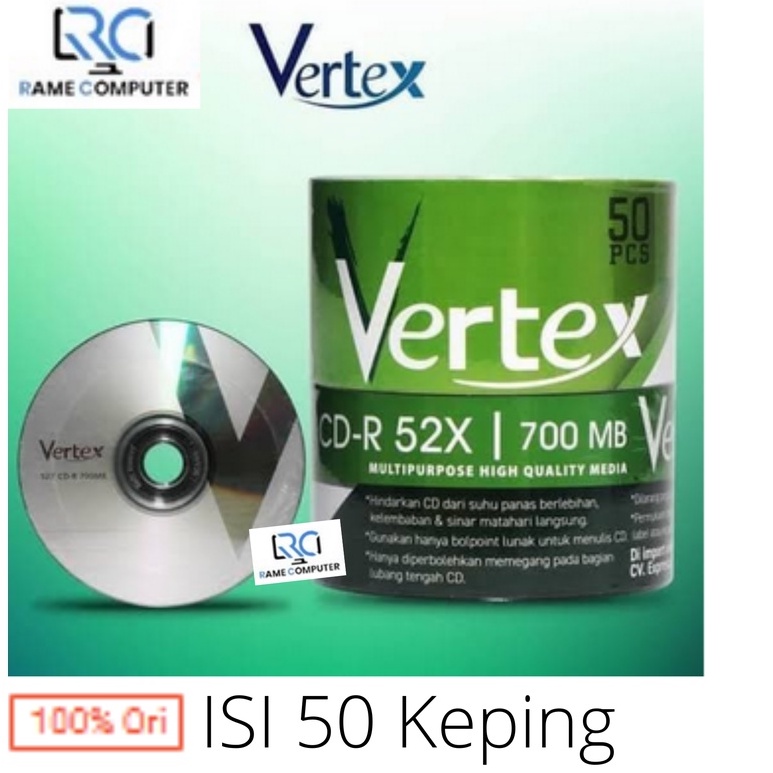 CD-R BLANK CD KOSONG VERTEX 1 tabung isi 50 keping