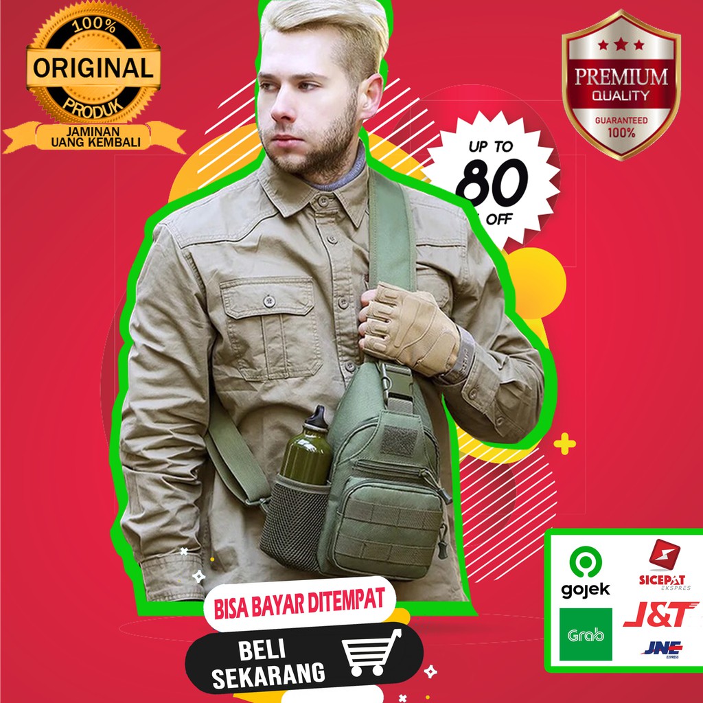 Tas Selempang Pria Tactical Army Sling Bag Import Waist Bag Premium Branded D35