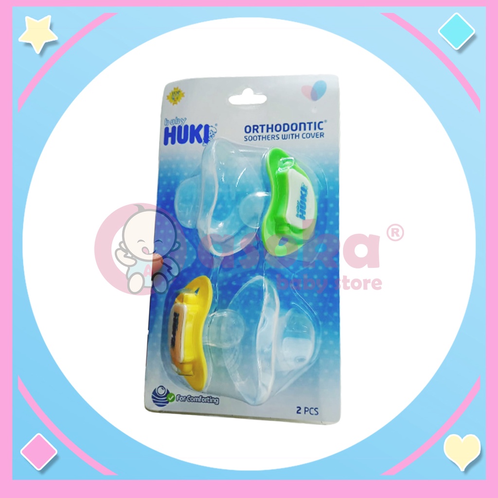 HUKI Empeng Deluxe Orthodontic Soother with Cover 2pcs CI0162 ASOKA