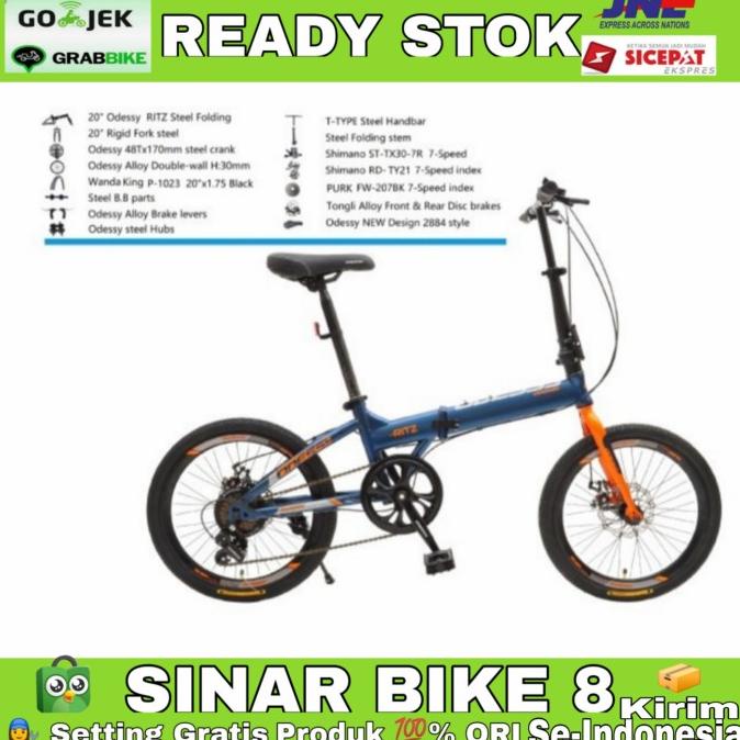Terpercaya Sepeda Lipat 16 Inch Odessy 16 52 Ritz Shimano Original 7 Speed