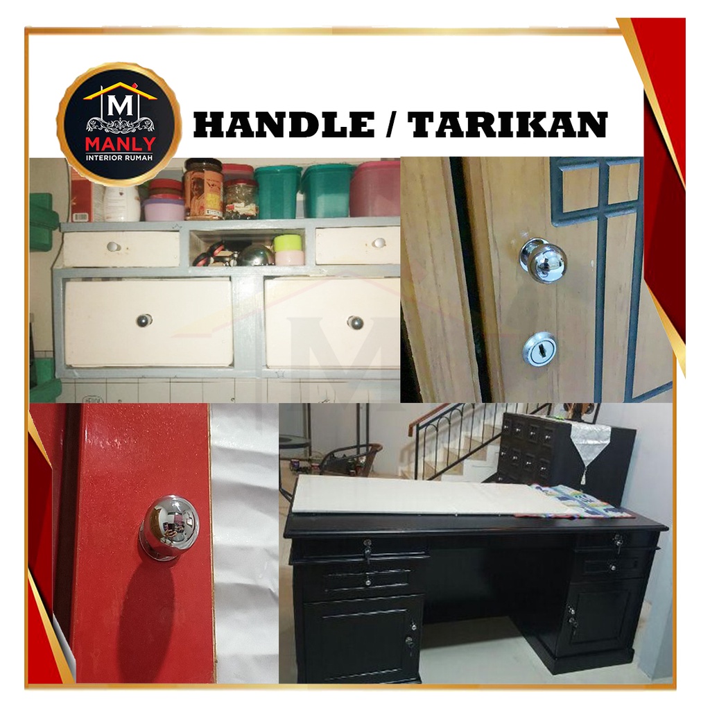 Tarikan Handle Knob Pentol Bulat Laci / Handel Lemari knob Stainless / Knop Baut Mur