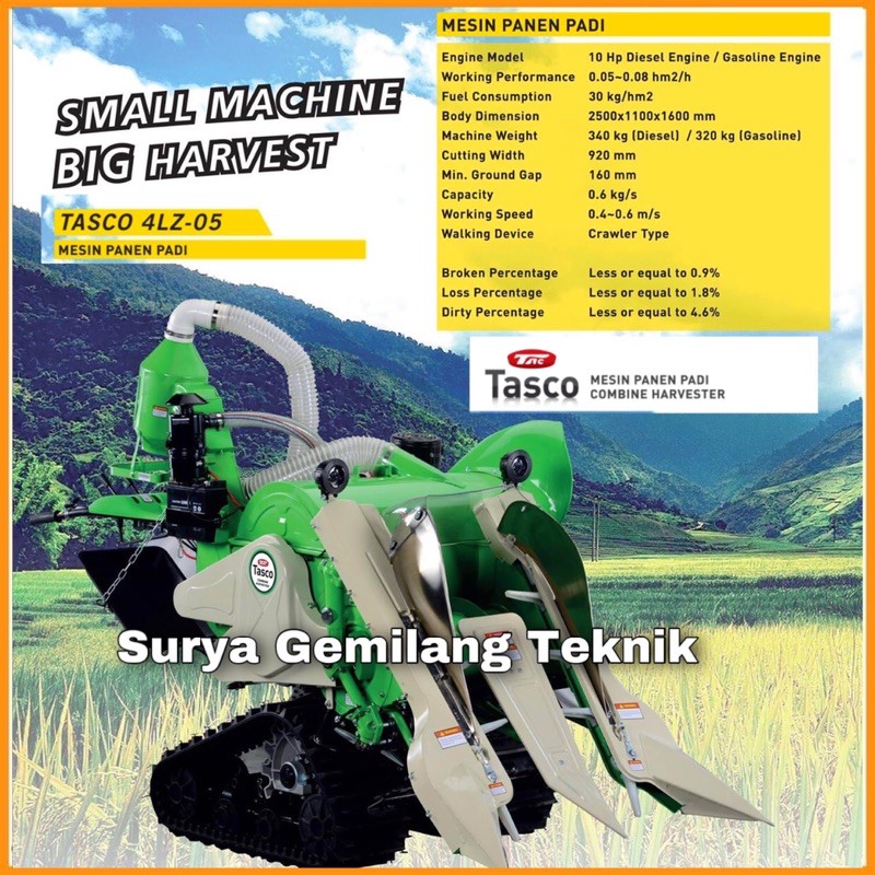 Jual Mesin Panen Padi Combine Tasco 4 Lz 0 5 Lb Indonesia Shopee Indonesia
