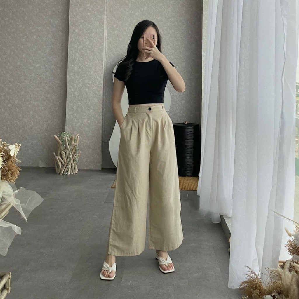 BEFAST - ZFS OOTD Wanita Celana Pendek NICHU / ELIXA PANTS / Celana Panjang / Celana Panjang / Celana Kulot Polos / Celana Casual / Celana Kekinian Remaja / Celana Kulot OOTD Remaja