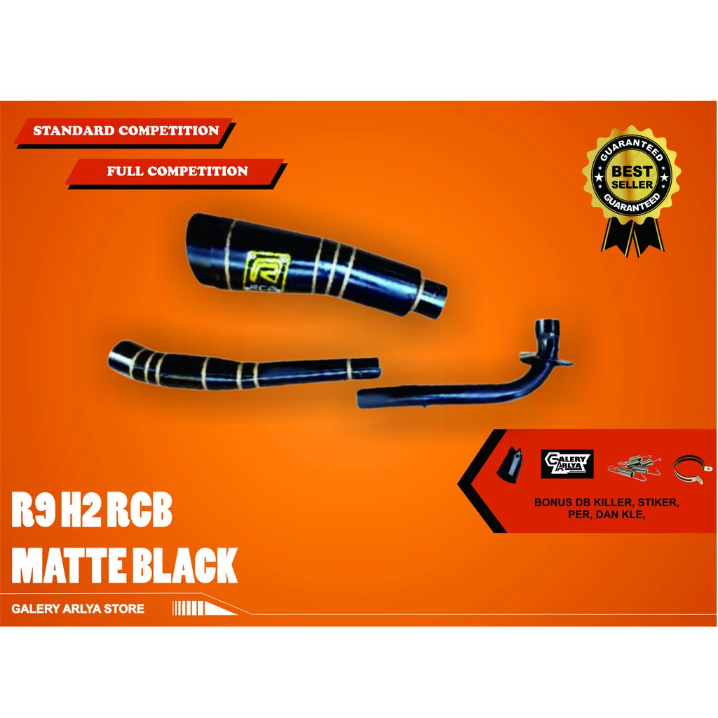 Knalpot racing R9 H2 RCB shogun 110-shogun 125-smash matte black
