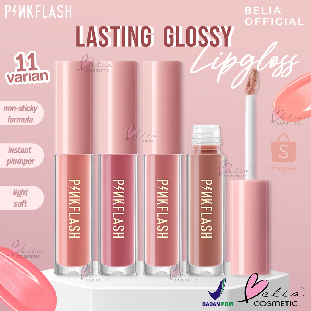 ❤ BELIA ❤ PINKFLASH Lasting Glossy Lipgloss | Lip Gloss | Pink Flash | BPOM PF-L02
