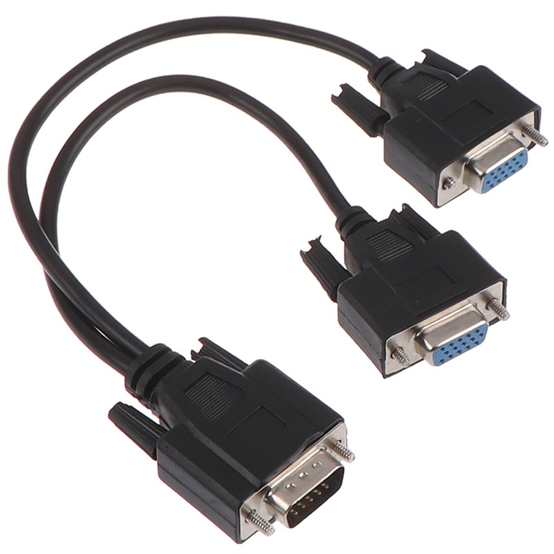 {LUCKID}15Pin VGA male to 2 vga svga female adapter splitter video monitor cable