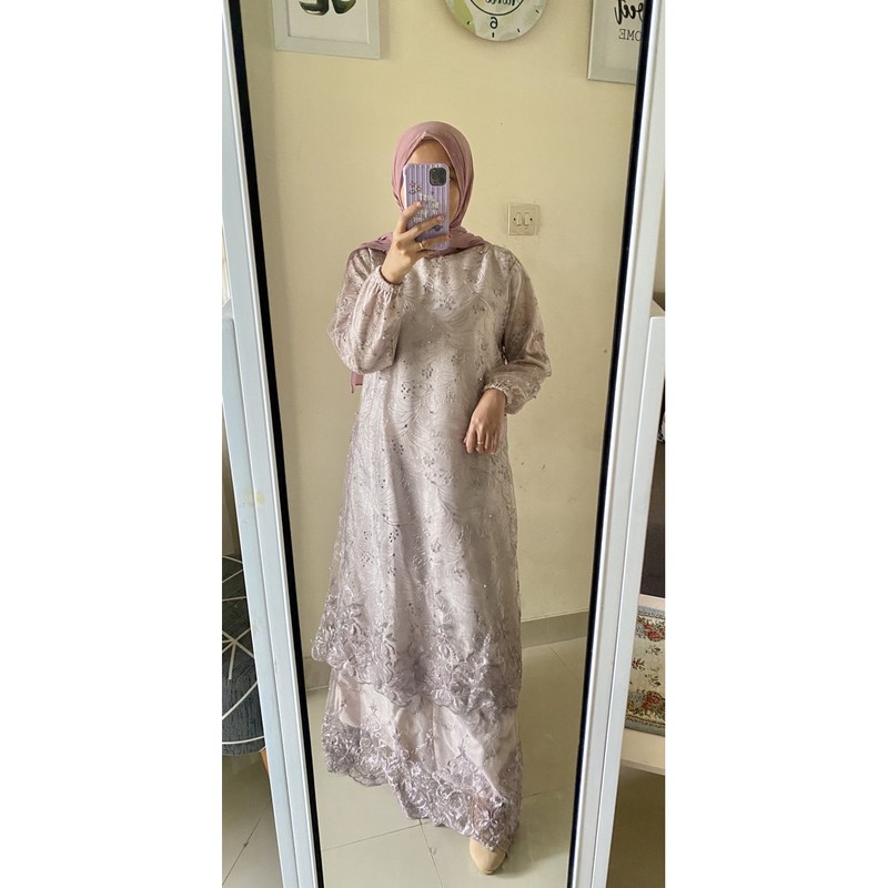GAMIS MALAYSIA BRUKAT PREMIUM DRESS MALAYSIA LILAC