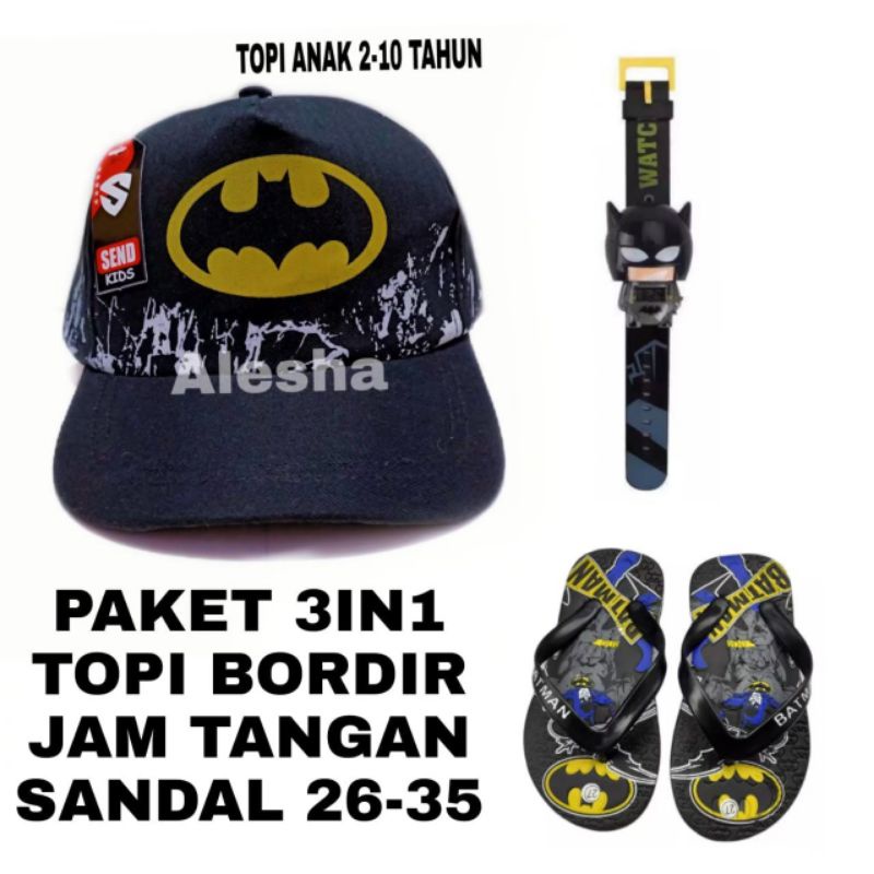 topi anak karakter 3in1 topi jam sendal