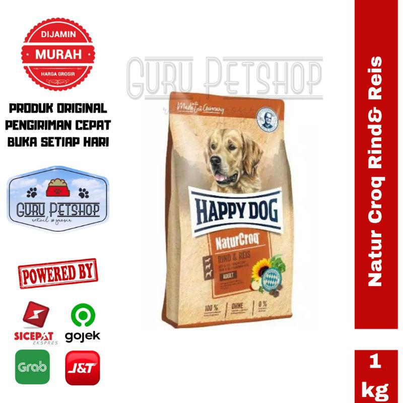 Happy Dog NaturCroq Rind &amp; Reis 1kg Freshpack / Naturcroq Beef 1kg