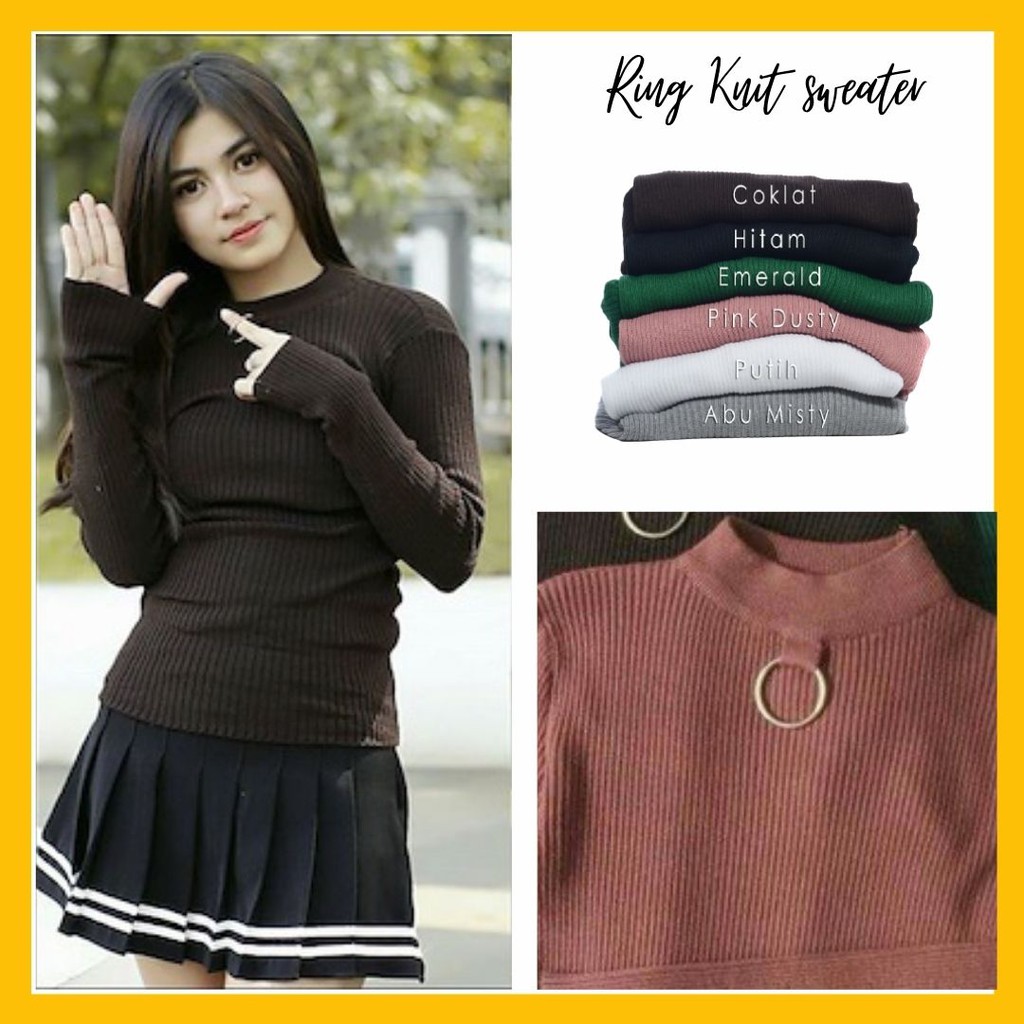 ATASAN WANITA RING KNIT SWEATER  / RAJUT PRESSBODY / SWEATER RAJUTWANITA KEKINIAN