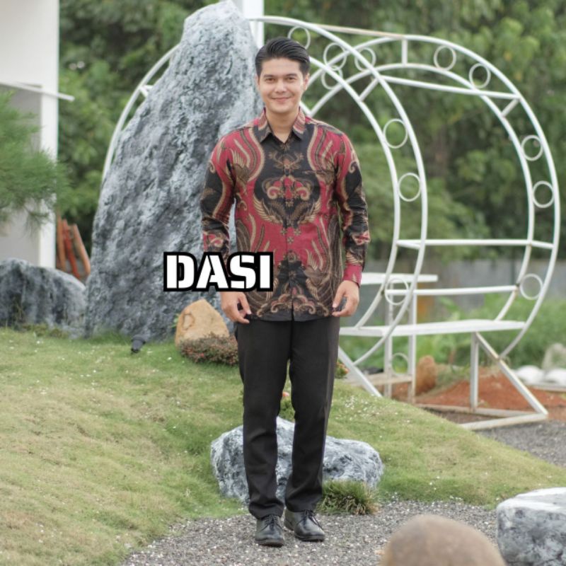 Baju Batik Pria Slimfit Big Size M L XL XXL Atasan Kemeja Batik Lengan