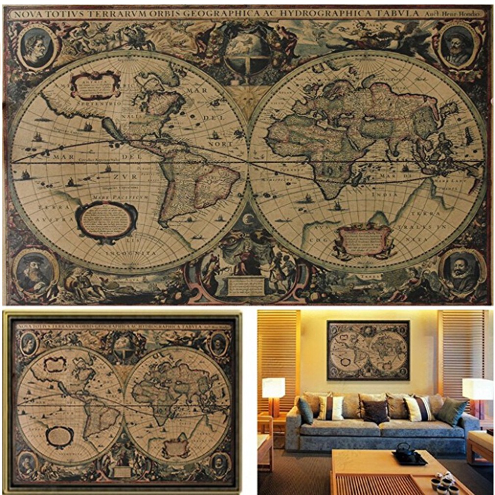 Peta Kertas Seni Hiasan Dinding Retro Globe Old World Nautical Map Paper Art Wall Decor Shopee Indonesia