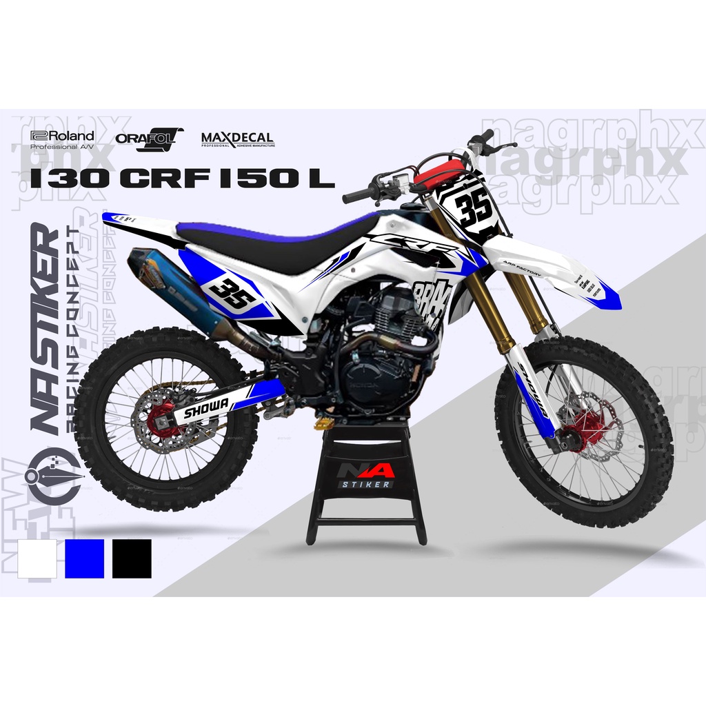 DECAL CRF FULBODY - DECAL CRF PUTIH SIMPLE CRF-130