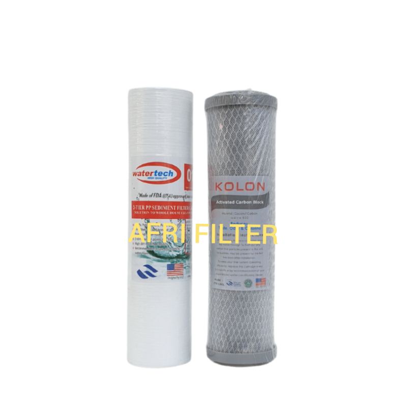 Paket EKO 2 Saringan / Filter Air Siap Pakai ( Clear 10&quot; drat 3/4&quot; SC)